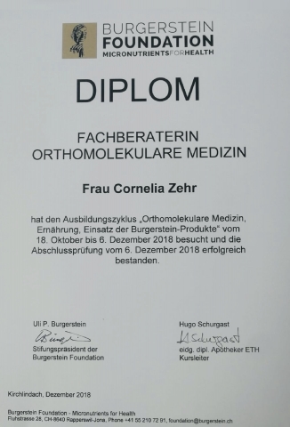 Fachberaterin Orthomolekular Medizin